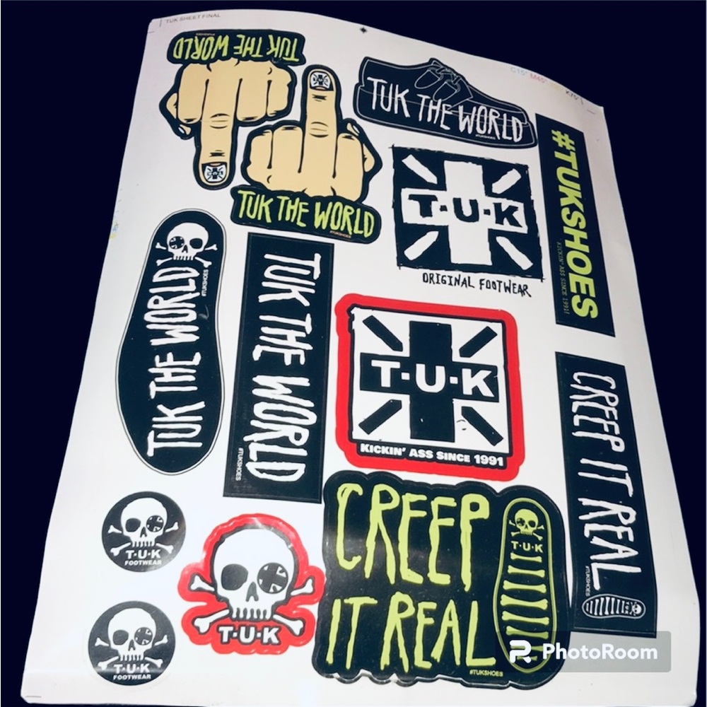 T.U.K. Bold Sticker Collection - Black, White, Green